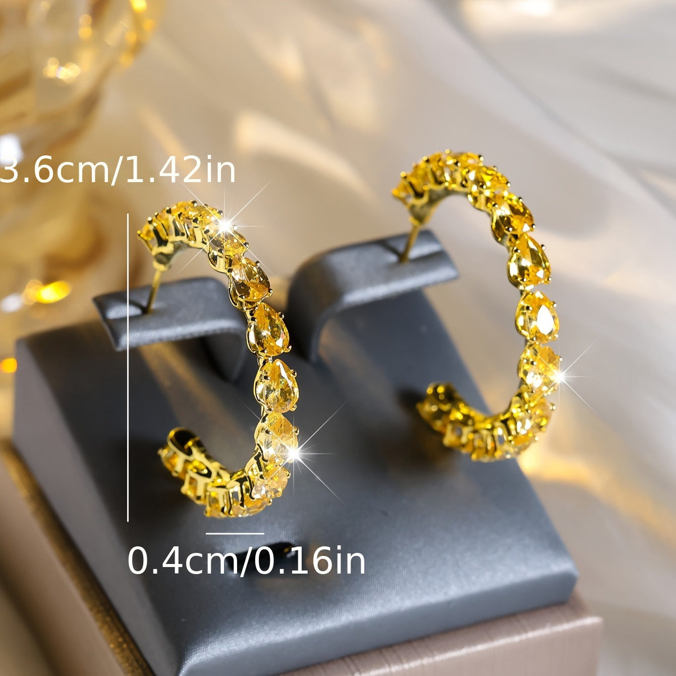 Teardrop-Shaped Full Stone Ultra Sparkle Ear Studs, Valentine's Gift
